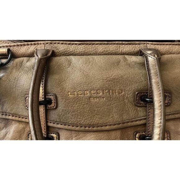 Liebeskind Berlin‎ Leather Gold Metallic Crossbody Handbag Tote Satchel - Picture 10 of 10